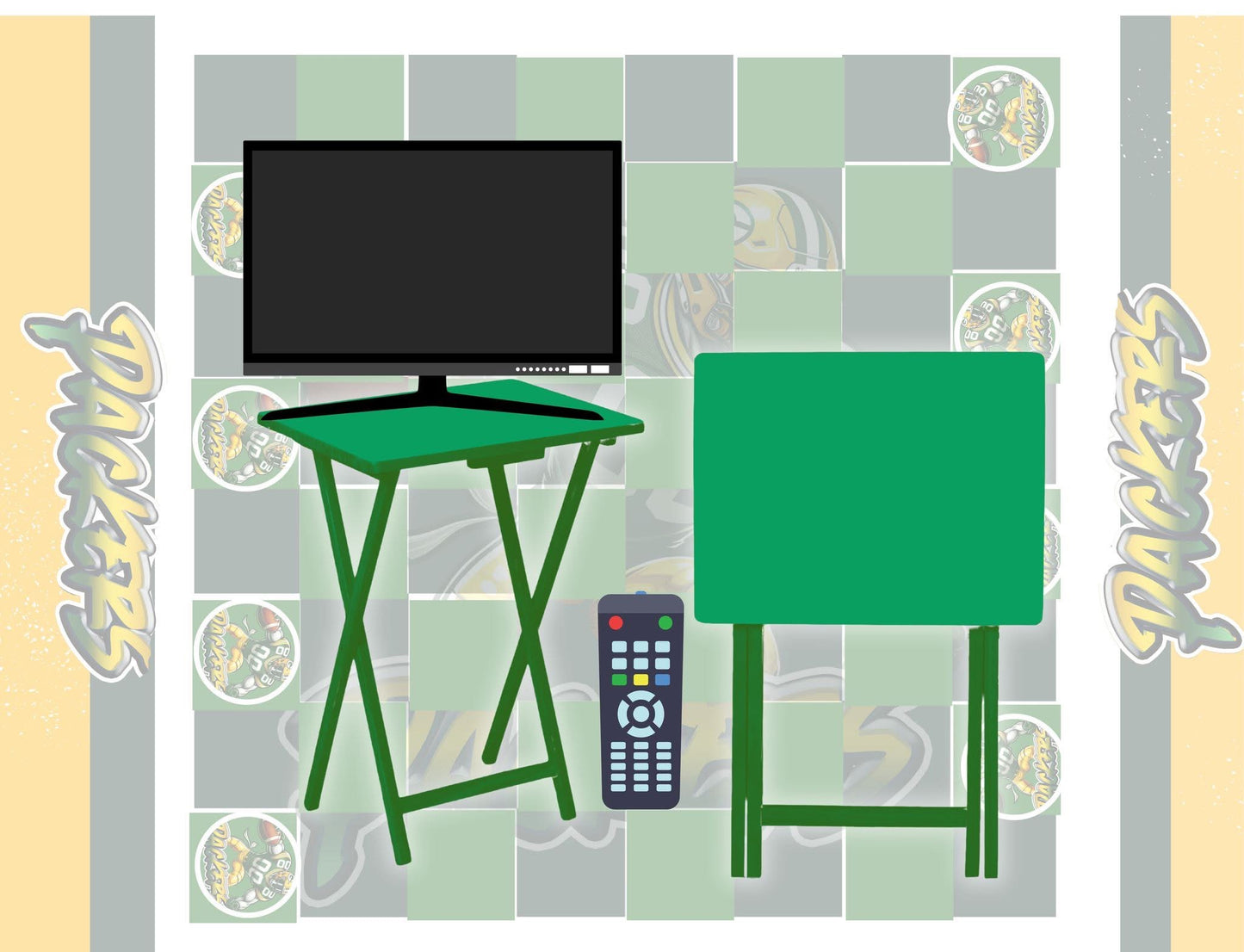 Pre-designed NFL inspired Checkboard Game TV Trays